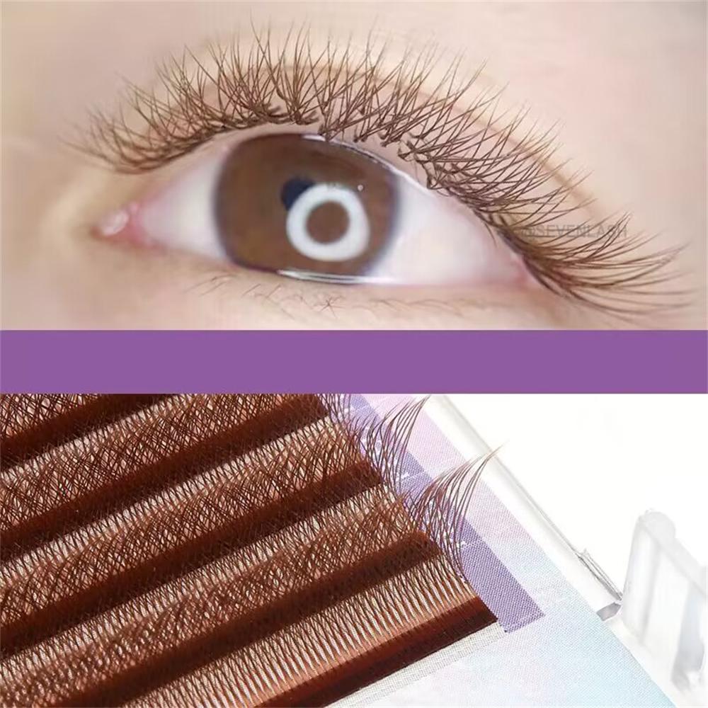 Brown Color3D/4D/5D W Style Pre-made Volume Fans Lashes 0.07mm