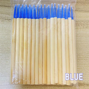 Cleaning Eyelashes Micro Brush With Wooden Handle(50Pcs/Pack)