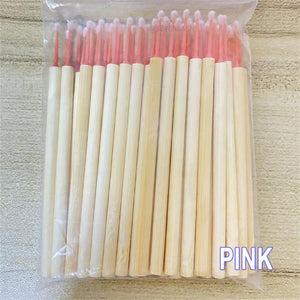 Cleaning Eyelashes Micro Brush With Wooden Handle(50Pcs/Pack)