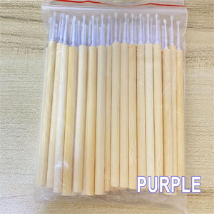 Cleaning Eyelashes Micro Brush With Wooden Handle(50Pcs/Pack)