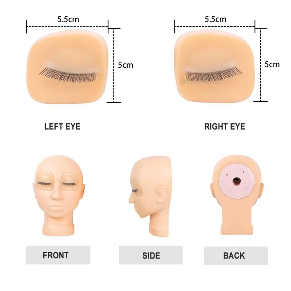 Detachable Eyelash Practice Model Head