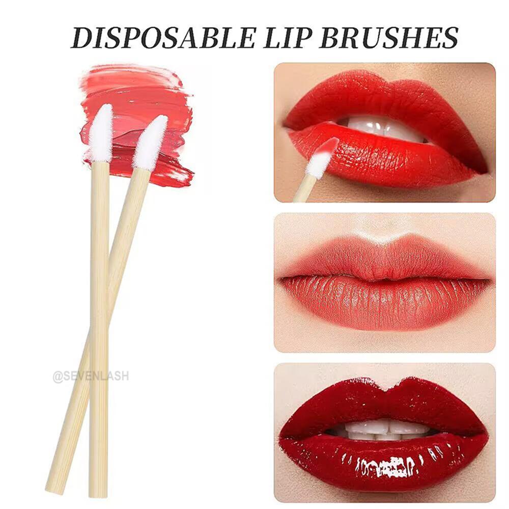 Disposable Lip Brush With Wooden Handle (50pcs)