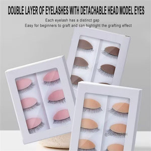 Mannequin Head Practice Replacement Double Layer Eyelids 3 pairs