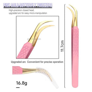 Pink Gold Tweezers For Lash Extension