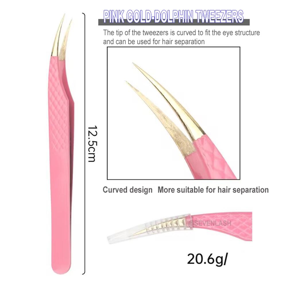 Pink Gold Tweezers For Lash Extension