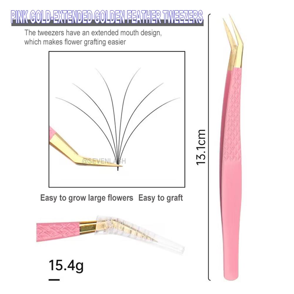 Pink Gold Tweezers For Lash Extension