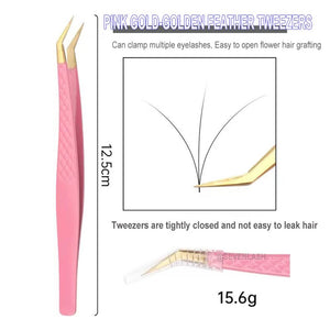 Pink Gold Tweezers For Lash Extension