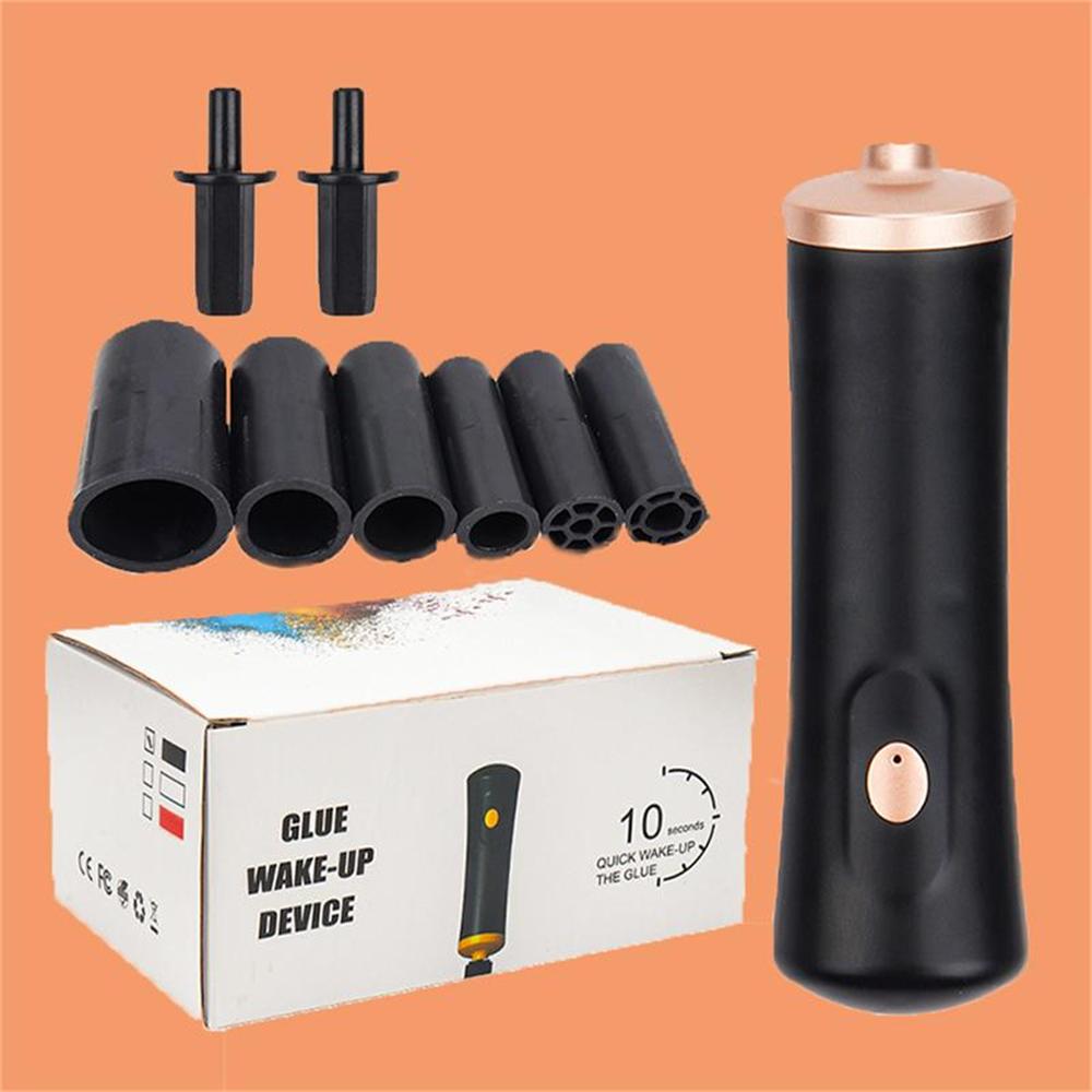 Glue Shaker for Eyelash Extensions, Eenten Nail Lacquer Shaker with 2  Connectors and 6 Sizes of Caliber Portable Electric Lash Glue Shaker Liquid